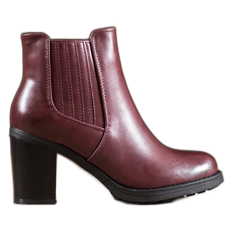 Comer Botas de couro ecológico vermelho