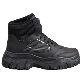 SHELOVET Botas de amarrar da moda preto