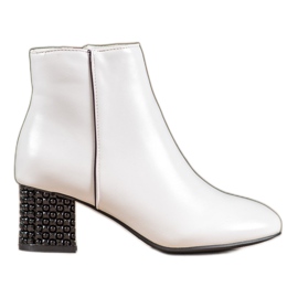 SHELOVET Botas Brancas Com Salto Decorativo branco SHELOVET Botas Brancas Com Salto Decorativo branco