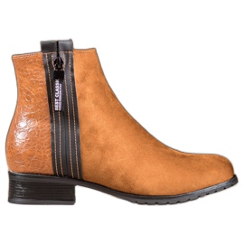 Erynn Botas Com Zíper Decorativo marrom