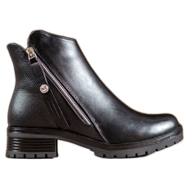 Super Me Botas pretas com zíper preto