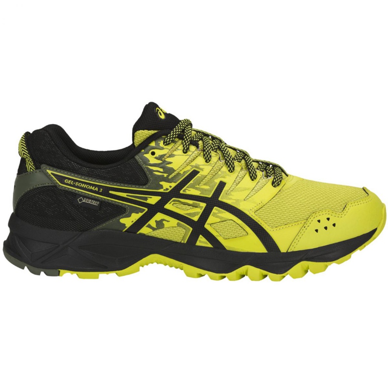 Tênis de corrida Asics Gel Sonoma 3 M Gtx T727N- 8990 preto amarelo