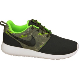 Sapato Nike Roshe One Print Gs M 677782-008 preto multicolorido verde
