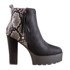 Weide Botas de plataforma com estampa de cobra preto