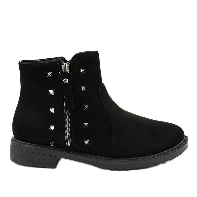 Botas rasas femininas pretas com pele CH-26 preto