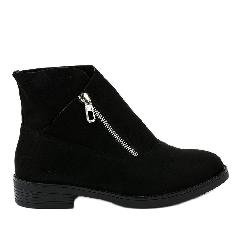 Botas pretas rasas, botas Chelsea isoladas 20195-2 preto