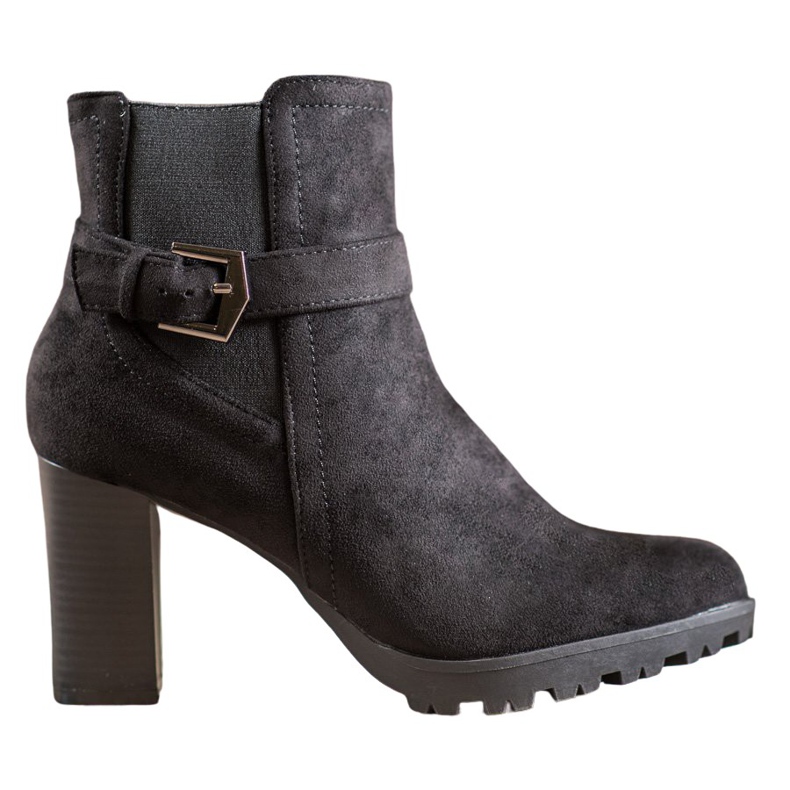 SHELOVET Botas de camurça na plataforma preto