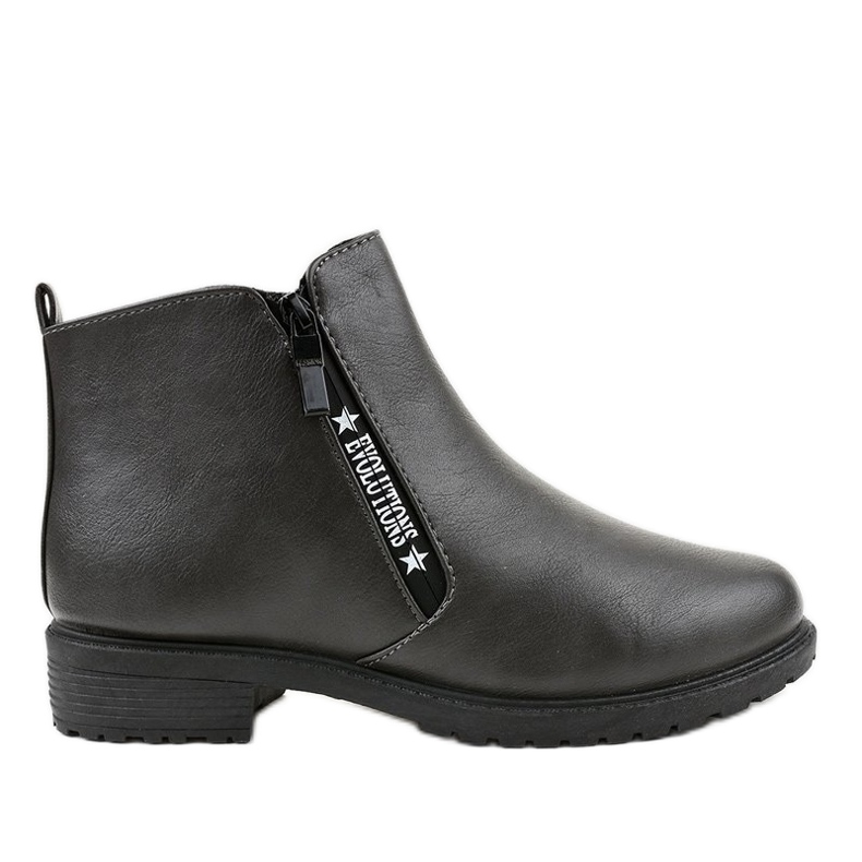 Botas femininas achatadas cinza XY-526