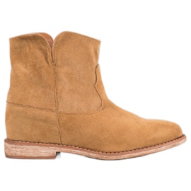 Bella Paris Botas de caubói de camurça marrom