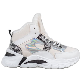 Bella Paris Tênis com efeito Holo branco multicolorido Bella Paris Tênis com efeito Holo branco multicolorido