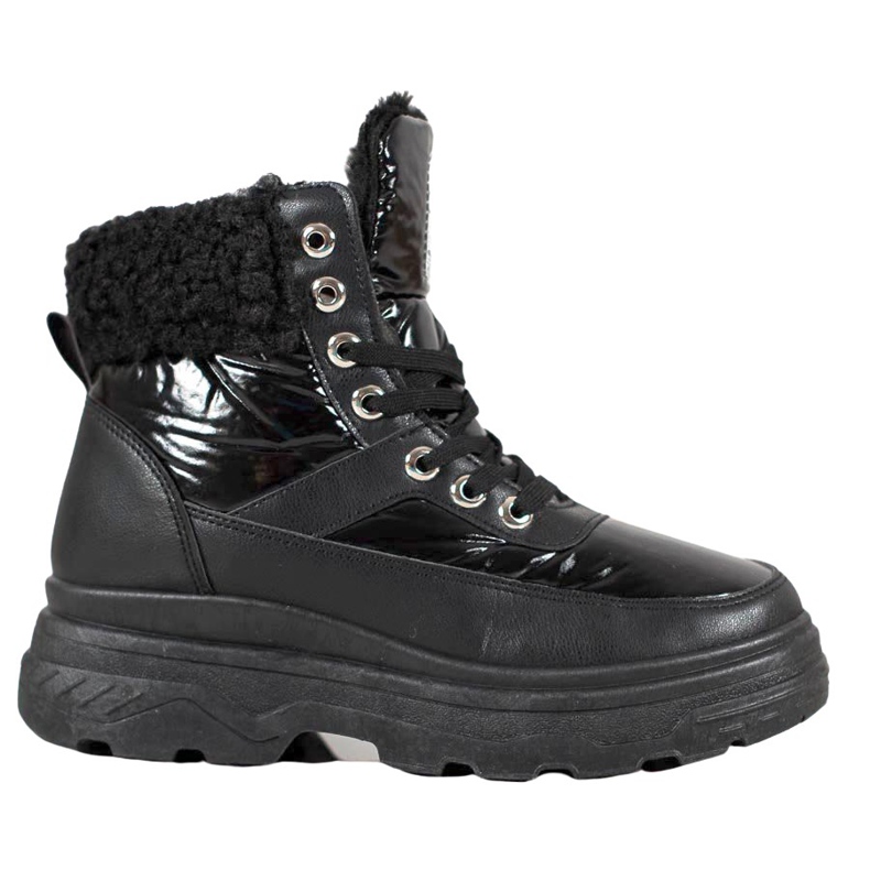 Bella Paris Tênis Com Pele De Carneiro preto