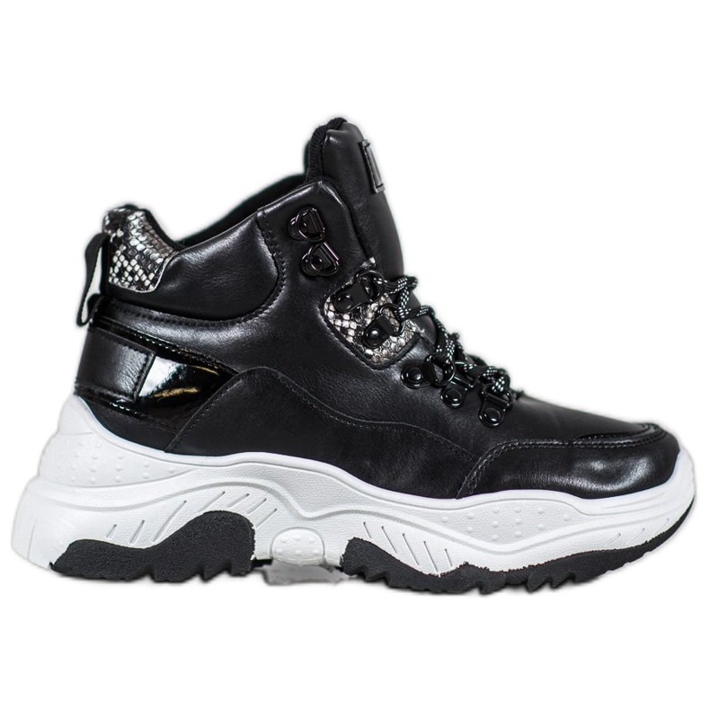 Bella Paris Tênis da moda com cordões preto