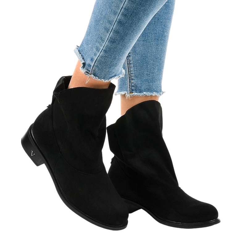 Botas pretas com isolamento achatado 6672-6 preto