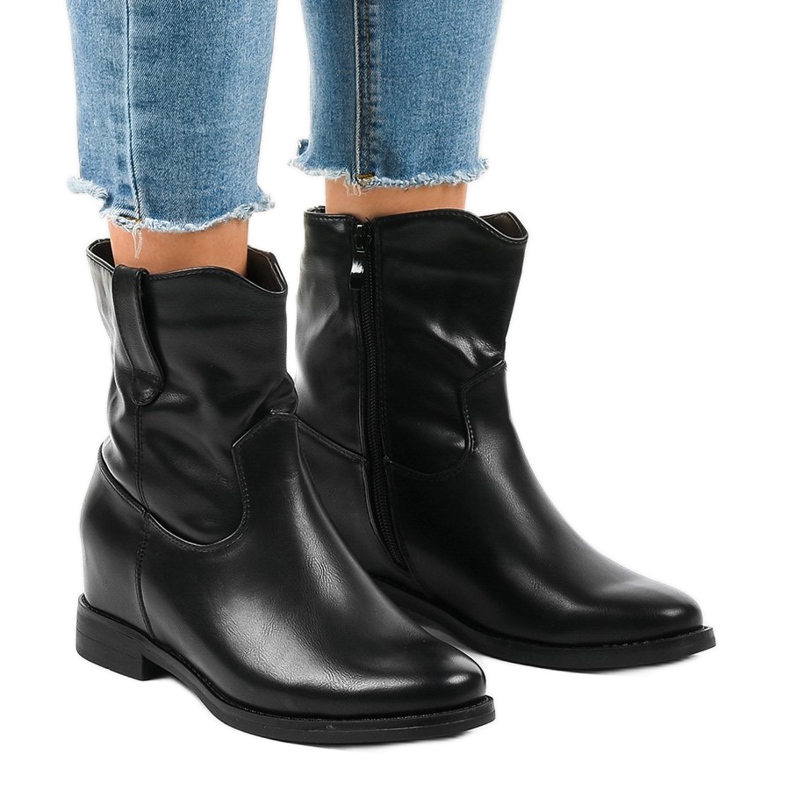 Botas de cowboy pretas com isolamento G-7607 preto