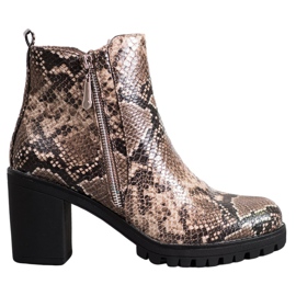 Seastar Botas de plataforma com estampa de cobra castanho multicolorido