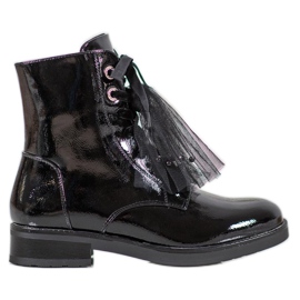 SHELOVET Trabalhadores em couro ecológico lacado preto