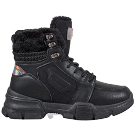 SHELOVET Botas esportivas com efeito holo preto