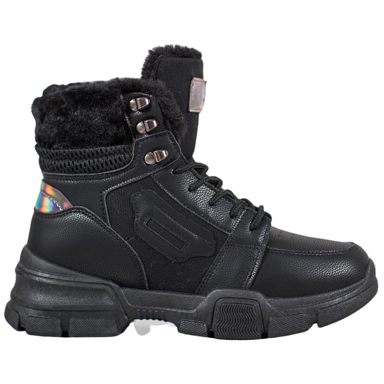 SHELOVET Botas esportivas com efeito holo preto