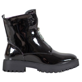 SHELOVET Trabalhadores em couro ecológico lacado preto