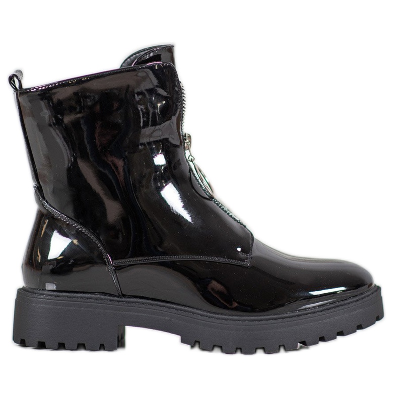 SHELOVET Trabalhadores em couro ecológico lacado preto