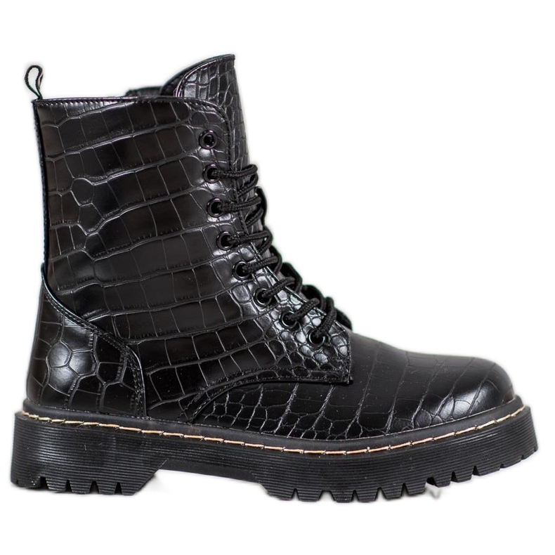 SHELOVET Trabalhadores elegantes com couro ecológico preto