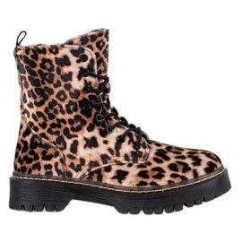 SHELOVET Camurça Workers Leopard Print marrom
