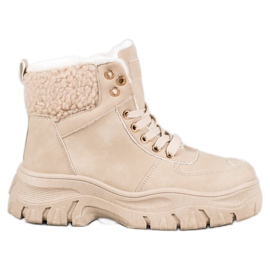 GOLL Tênis Quentes Com Pele De Carneiro marrom