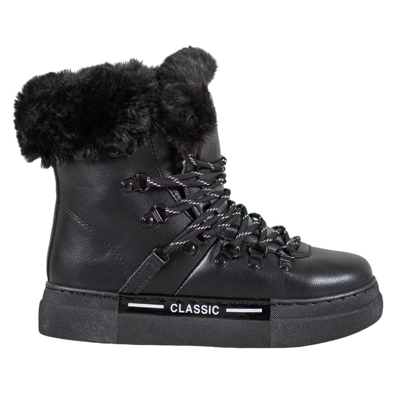 Bella Paris Botas de neve pretas clássicas preto