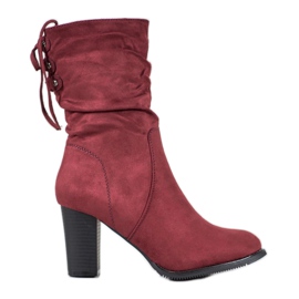 J. Star Botas altas marrons vermelho