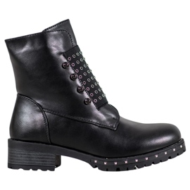 J. Star Trabalhadores elegantes com strass preto