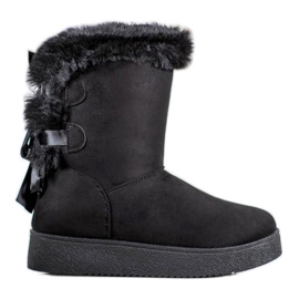 SHELOVET Mukluki com um arco preto SHELOVET Mukluki com um arco preto