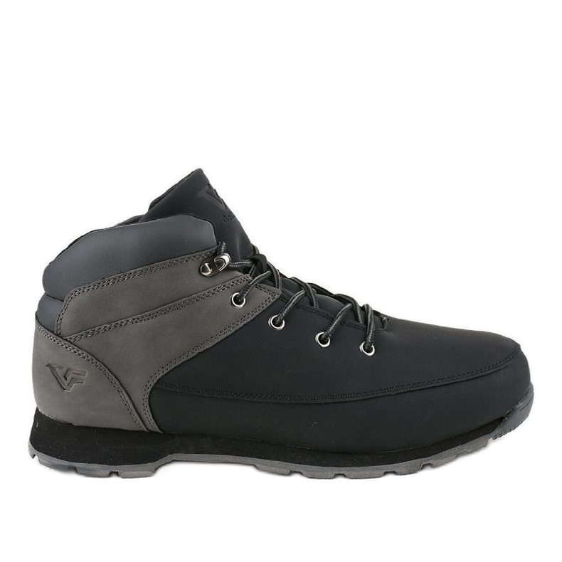Botas masculinas pretas com isolamento térmico T-1918 preto cinza Botas masculinas pretas com isolamento térmico T-1918 preto cinza