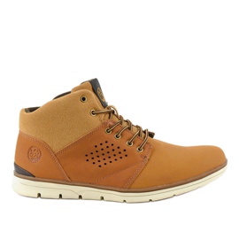 Marrom, botas masculinas isoladas X926-14