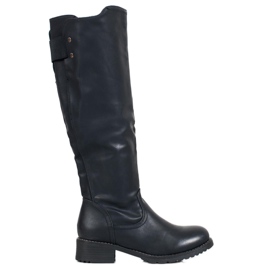 SHELOVET Botas clássicas com couro ecológico preto
