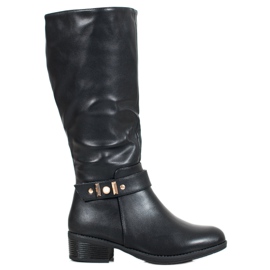 SHELOVET Botas elegantes com couro ecológico preto SHELOVET Botas elegantes com couro ecológico preto