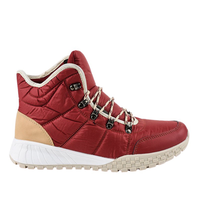 Botas vermelhas com cordões isolados F118-1 vermelho