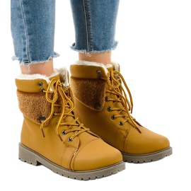 Botas isoladas de camelo com casaco de pele de carneiro 20697 castanho