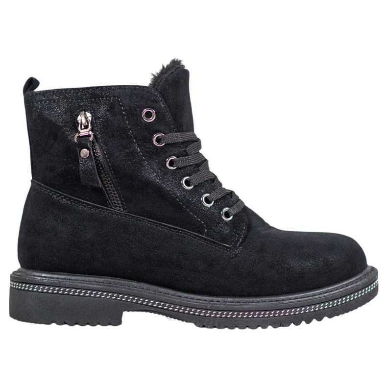 SHELOVET Trappers With Glitter preto
