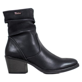 J. Star Botas de cowboy com couro ecológico preto