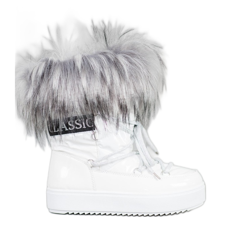 Bella Paris Botas de neve quentes com pele branco Bella Paris Botas de neve quentes com pele branco