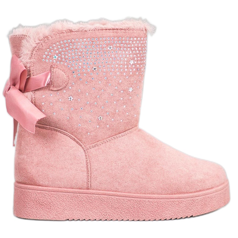 SHELOVET Mukluki com cristais rosa