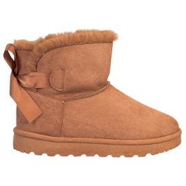 SHELOVET Mukluki caloroso com uma reverência marrom