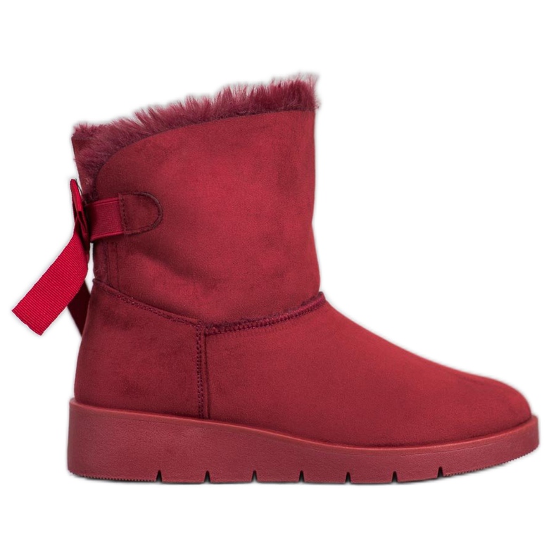 SHELOVET Maroon Mukluki na plataforma vermelho
