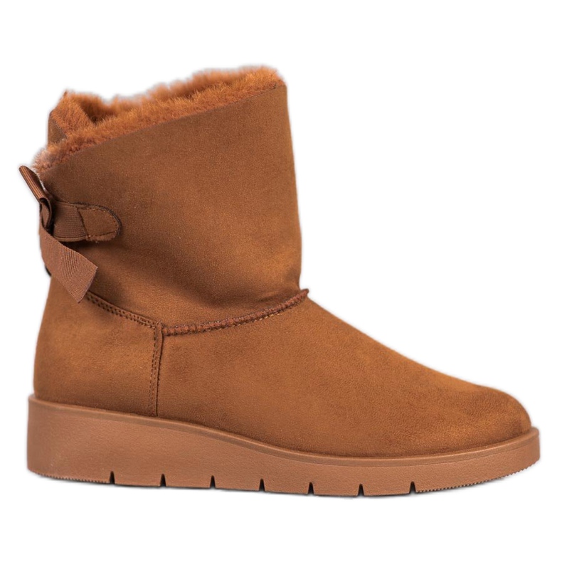 SHELOVET Camel Mukluki na plataforma castanho