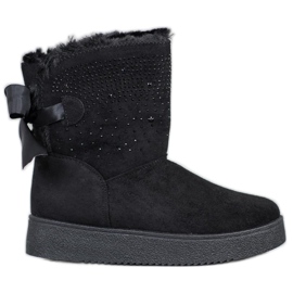 SHELOVET Mukluki com cristais preto