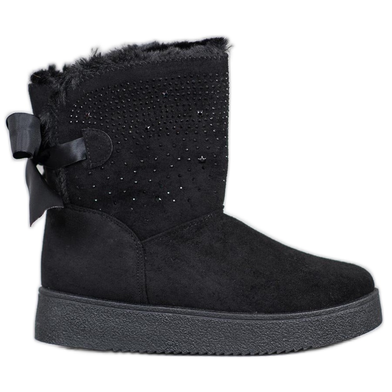 SHELOVET Mukluki com cristais preto