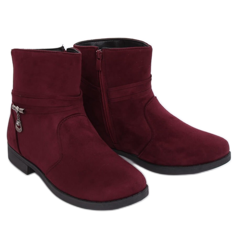 Botas femininas de camurça cor de vinho MP-53 Red Ii Genre vermelho