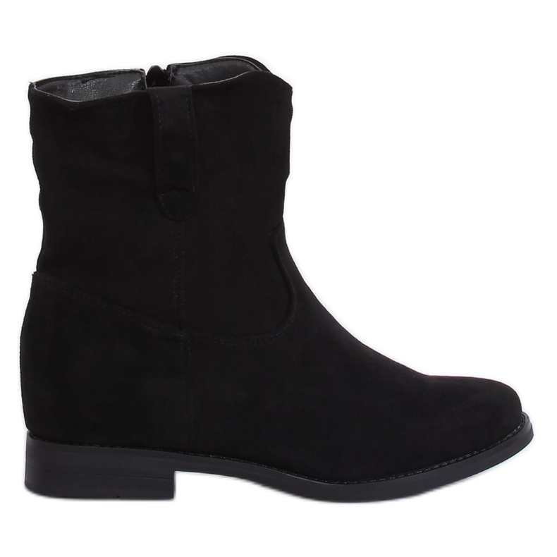 Botas pretas em uma cunha oculta G-7605 Preta preto