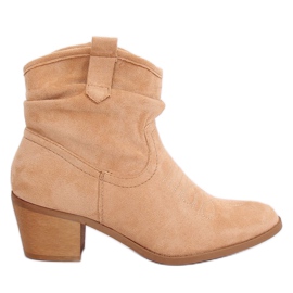 Botas de cowboy curtas em camurça bege 9166 bege