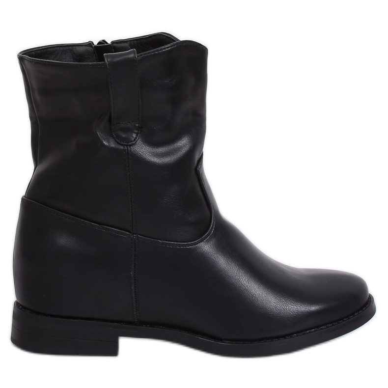 Botas de grãos pretos em uma cunha oculta G-7607 Preto amarelo